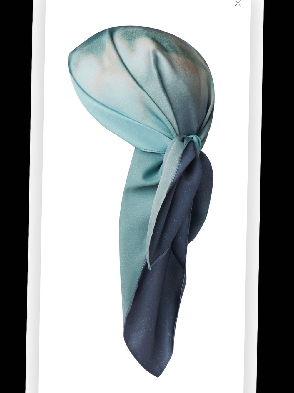 Skims Silky Ombre Blue-Green Head Scarf Satin 24x24